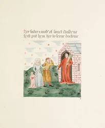 Ms. New Coll 380, f10r. A carlisle-i Szent Mária székesegyház régiségei, rajzolta Robert Carlile, 1795 (toll és tinta és wc papírra).